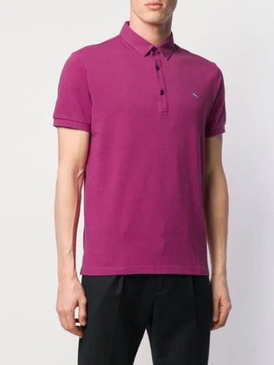 Shop Etro Embroidered Logo Polo Shirt In Pink
