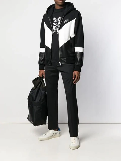 GIVENCHY HOODED LEATHER JACKET - 黑色