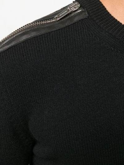 Shop Les Hommes Zip Detail Jumper In Black