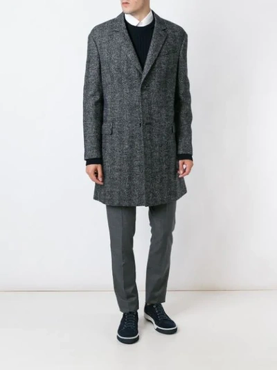 Shop Lanvin Long Sleeved Overcoat - Grey