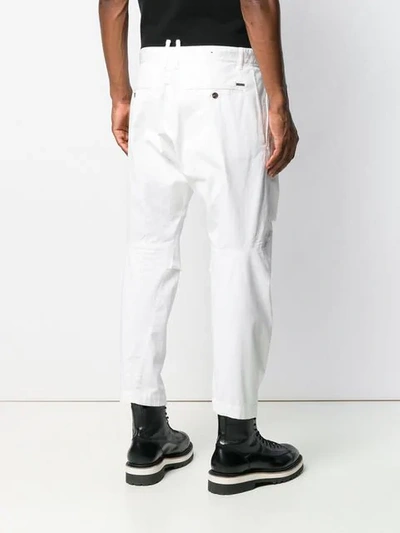 Shop Dsquared2 Tapered Trousers In White