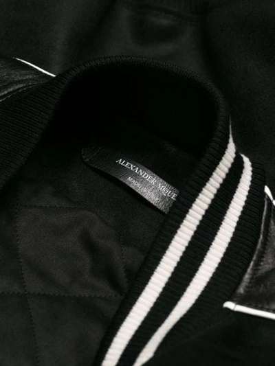 Shop Alexander Mcqueen Striped Trim Bomber Jacket In Black