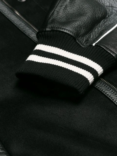 Shop Alexander Mcqueen Striped Trim Bomber Jacket In Black
