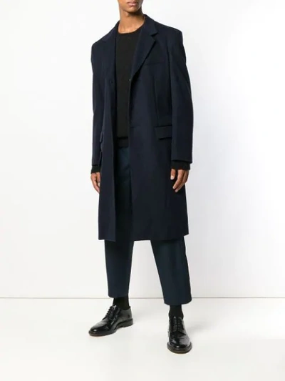 Shop Yohji Yamamoto Single Breasted Coat In Blue