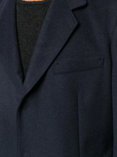 Shop Yohji Yamamoto Single Breasted Coat In Blue