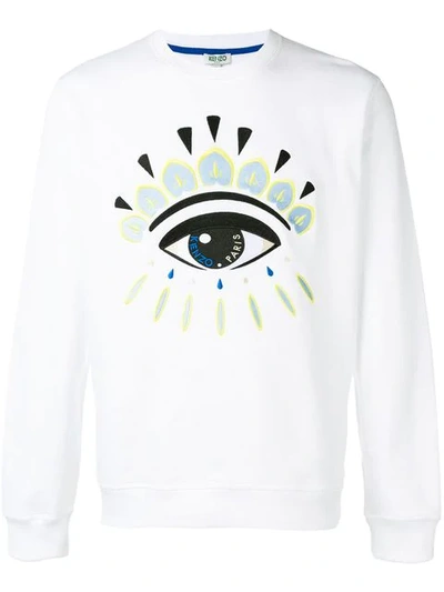 Shop Kenzo Embroidered Eye Sweatshirt In White