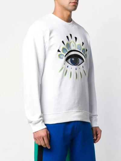 Shop Kenzo Embroidered Eye Sweatshirt In White