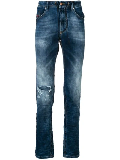 Shop Diesel Faded Slim Fit Jeans In Blue