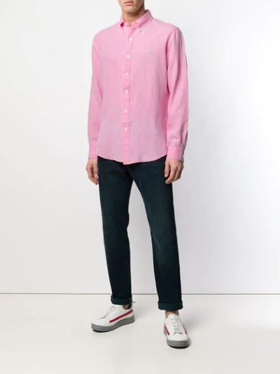 Shop Ralph Lauren Embroidered Pony Shirt In Pink