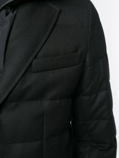 Shop Moncler Hooded Padded Blazer In Black