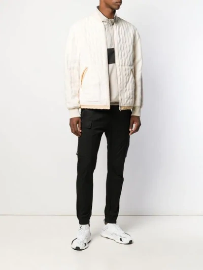 Shop Helmut Lang Padded Bomber Jacket In Neutrals