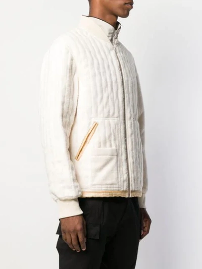 Shop Helmut Lang Padded Bomber Jacket In Neutrals