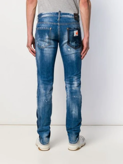 DSQUARED2 DISTRESSED SKINNY JEANS - 蓝色