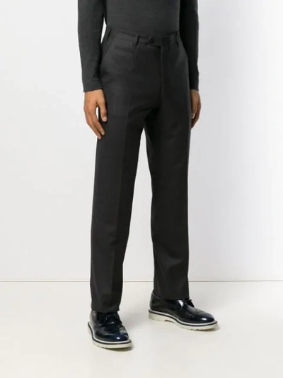 Shop Corneliani Tailored Trousers In Black