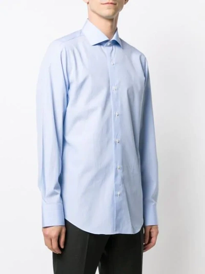 Shop Finamore 1925 Napoli Plain Formal Shirt - Blue