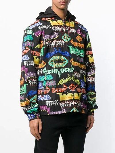 Shop Gucci Printed Jacket In Black