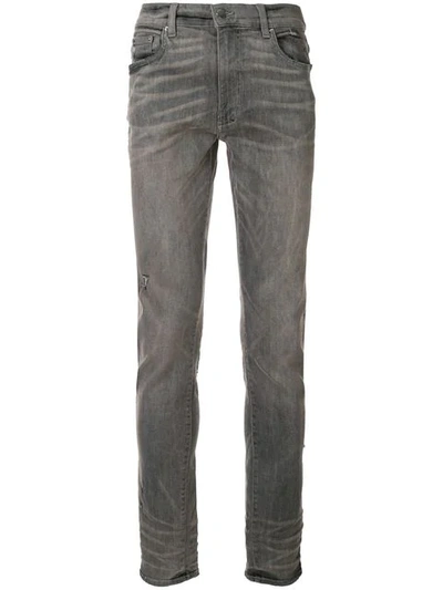 Shop Amiri Skinny-jeans In Distressed-optik - Grau In Grey