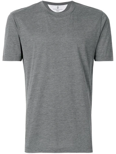 Shop Brunello Cucinelli Round Neck T-shirt In Grey