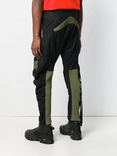 Shop Ben Taverniti Unravel Project Panelled Drop-crotch Trousers In Black