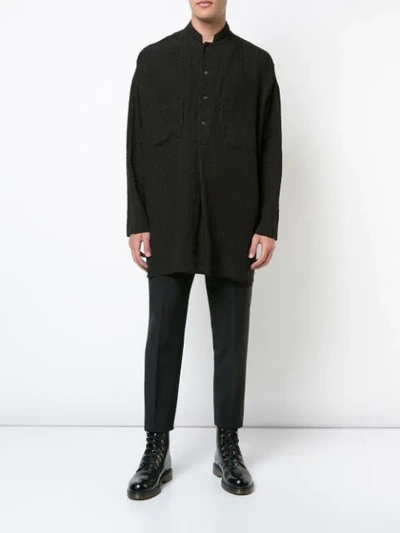 Shop Forme D'expression Embroidered Pullover Shirt In Black
