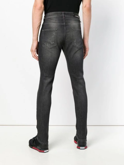 Shop Philipp Plein Snatch Skinny Biker Jeans - Grey