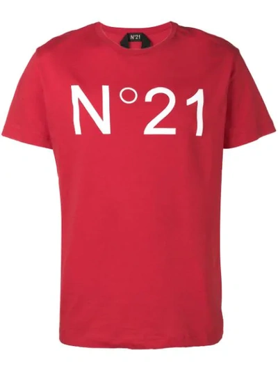 Shop N°21 Logo Print T In Red