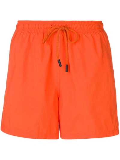 Shop Etro Drawstring Waist Swim Shorts In Orange