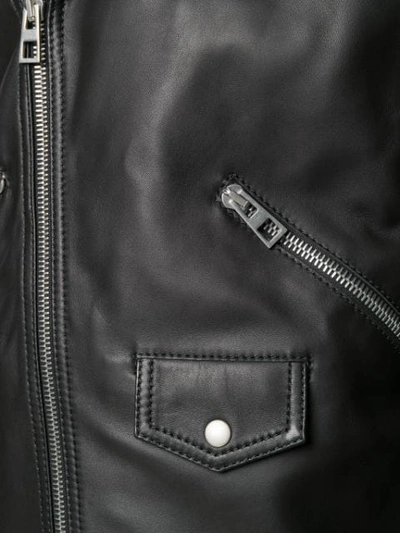 Shop Loewe Lambskin Biker Jacket In Black