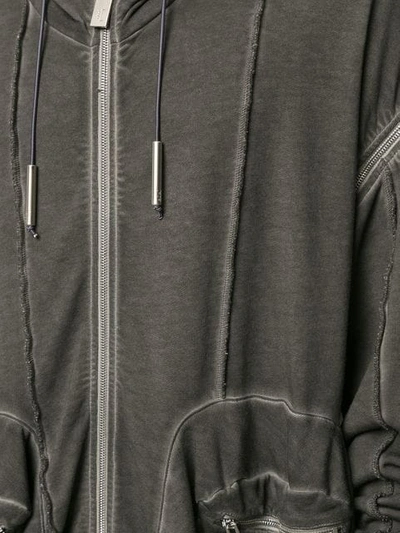 Shop A-cold-wall* Constructed Front Zip Hoodie In Grey