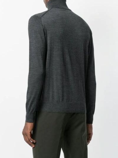 Shop Prada Roll Neck Sweater In Grey