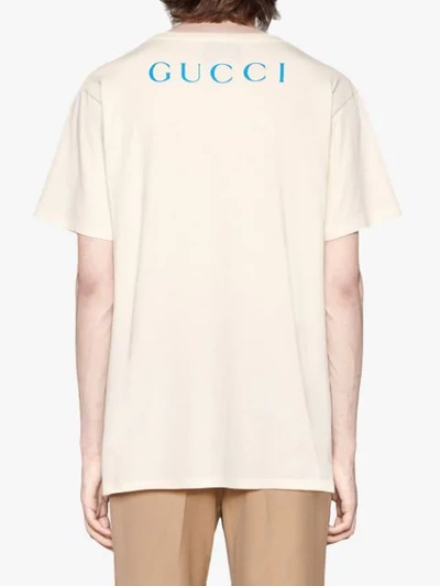 Shop Gucci Oversize T-shirt With Paramount Logo In White