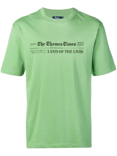 Shop Thames Logo Print T-shirt - Green