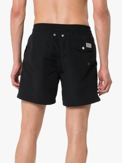 Shop Polo Ralph Lauren Logo Embroidered Swim Shorts In Black