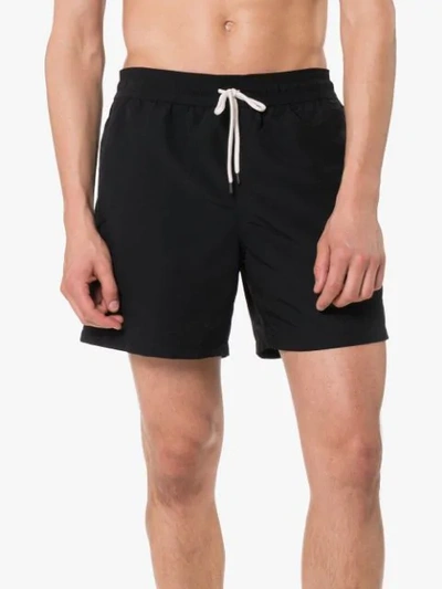 Shop Polo Ralph Lauren Logo Embroidered Swim Shorts In Black