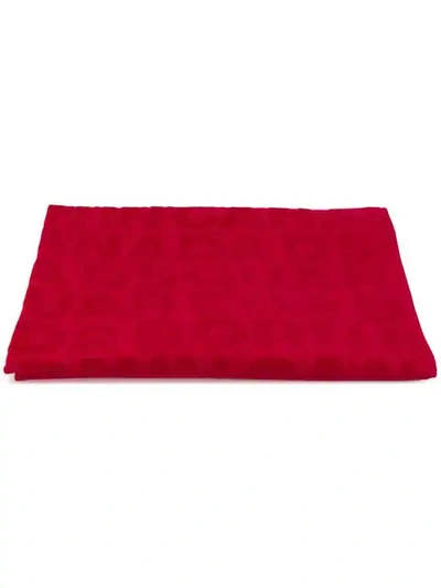 Shop Dsquared2 Logo Beach Towel In Red