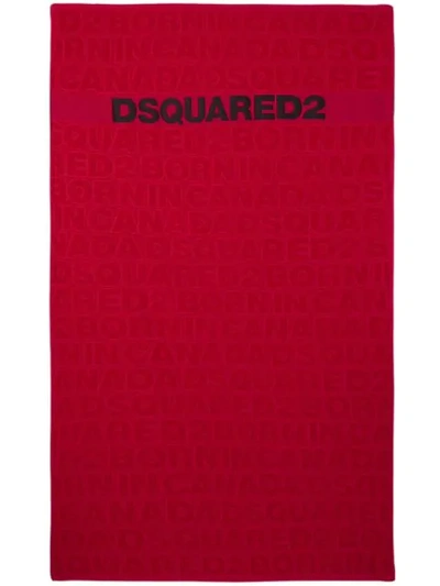 Shop Dsquared2 Logo Beach Towel In Red