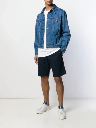 Shop Tommy Hilfiger Belted Shorts In Blue