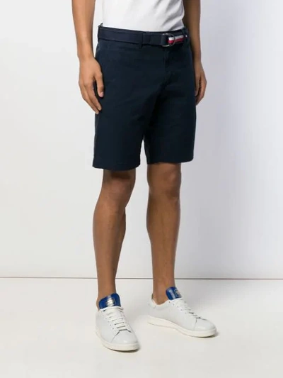 Shop Tommy Hilfiger Belted Shorts In Blue