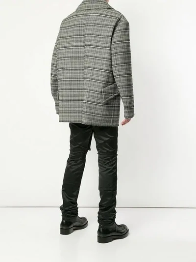 RAF SIMONS CHECK PRINT OVERSIZED BLAZER - 黑色