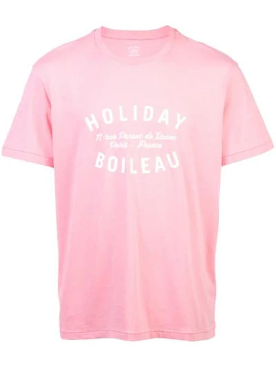 Shop Holiday Logo Print T-shirt In Pink