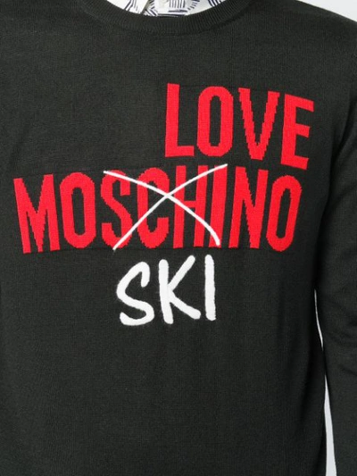 Shop Love Moschino Intarsia-knit Jumper - Black