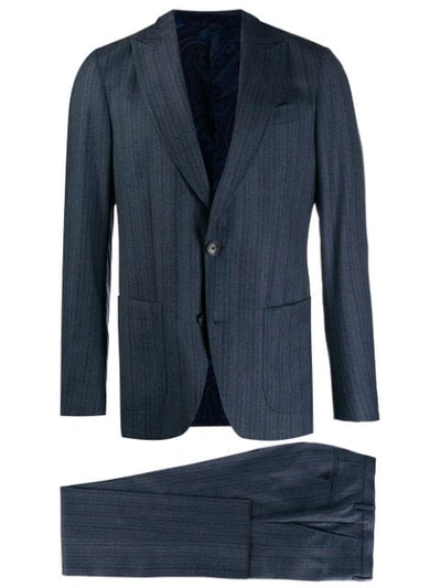 Shop Etro Two-piece Suit In Blue