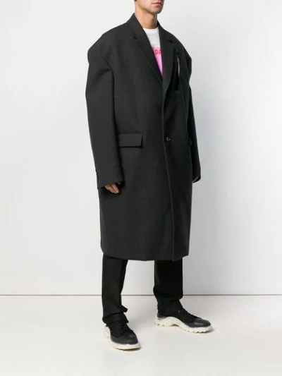 Shop Raf Simons Oversized Coat In Dark Gr 083