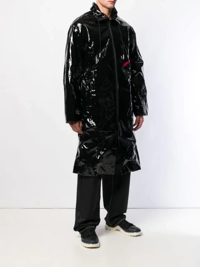 Shop A-cold-wall* Zipped Pvc Coat In Black