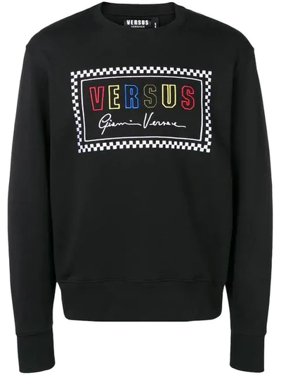 Shop Versus Logo Print Sweatshirt In Black