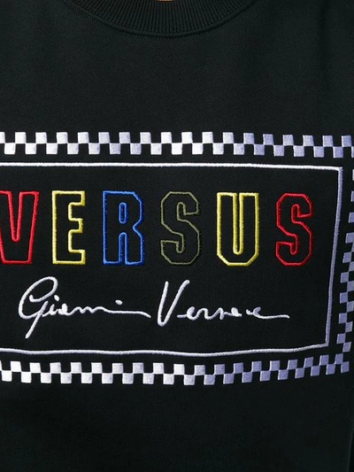 Shop Versus Logo Print Sweatshirt In Black