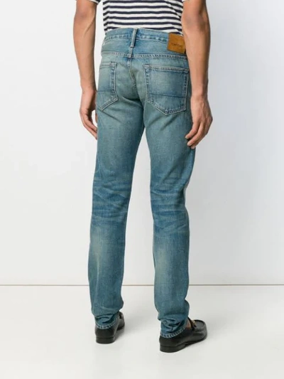 TOM FORD LIGHT-WASH FITTED JEANS - 蓝色