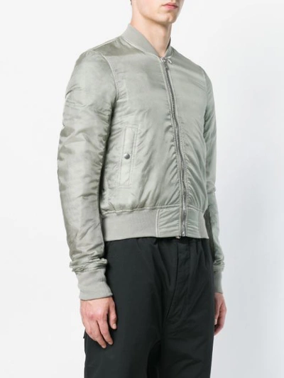 Shop Rick Owens Drkshdw Zipped Bomber Jacket In Grey