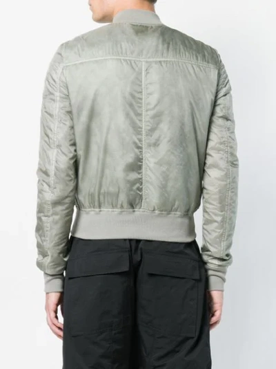Shop Rick Owens Drkshdw Zipped Bomber Jacket In Grey