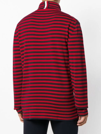 Shop Tommy Hilfiger Striped Roll Neck Jumper In Red